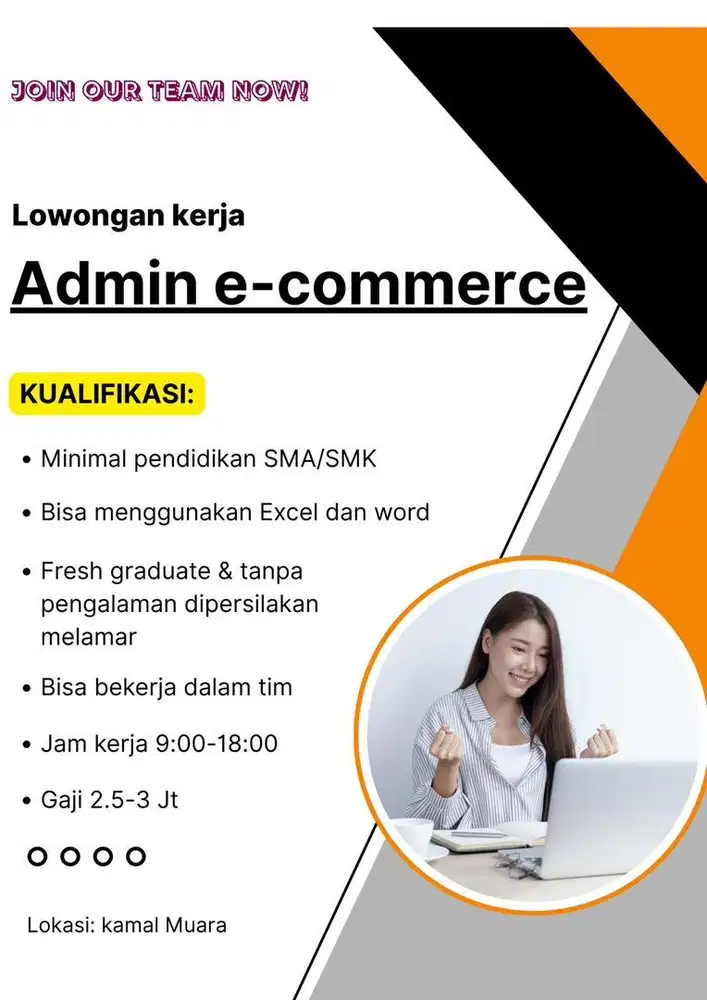 ADMIN E-COMMERCE-LOWONGAN KERJA
