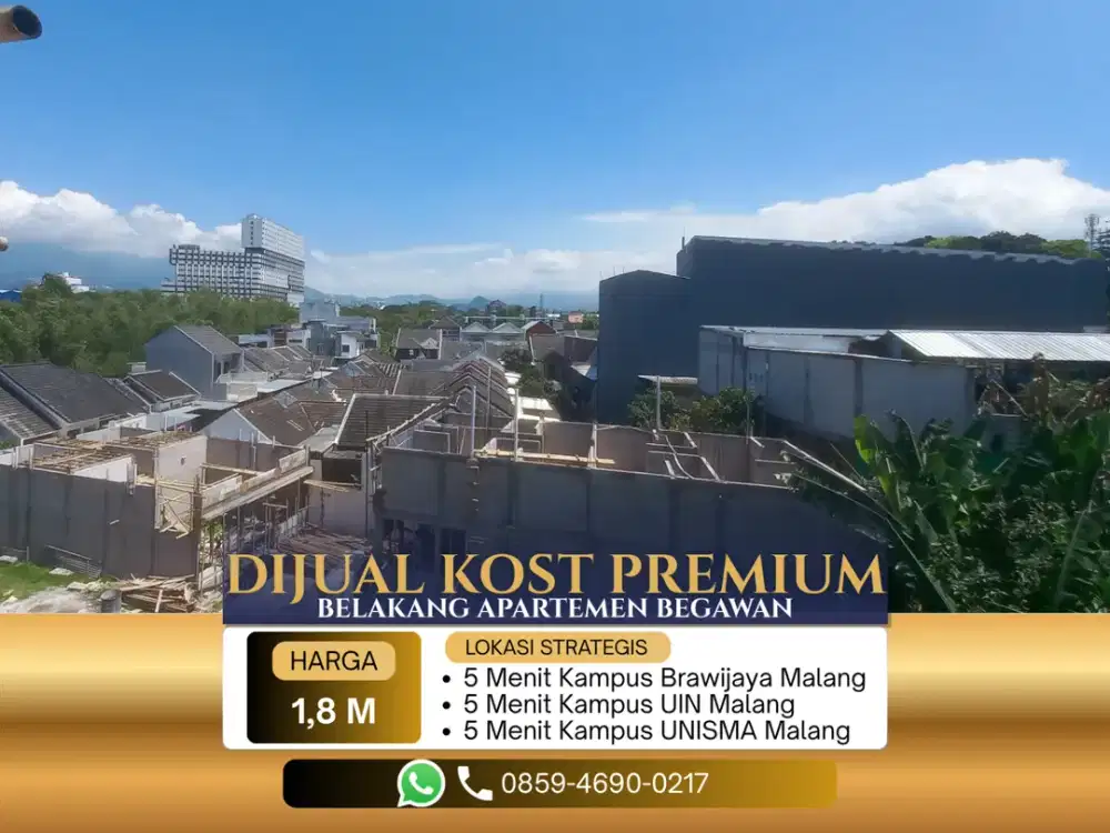 Passive Income Ratusan Juta Setahun SHM On Hand Kost Premium Dijual 5 Menit Kampus Brawijaya Malang