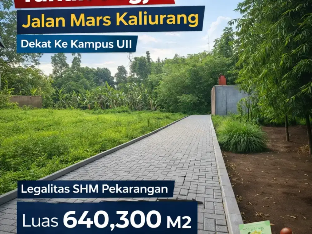 Tanah Jogja Kost Area Kampus UII Kaliurang SHM Pekarangan