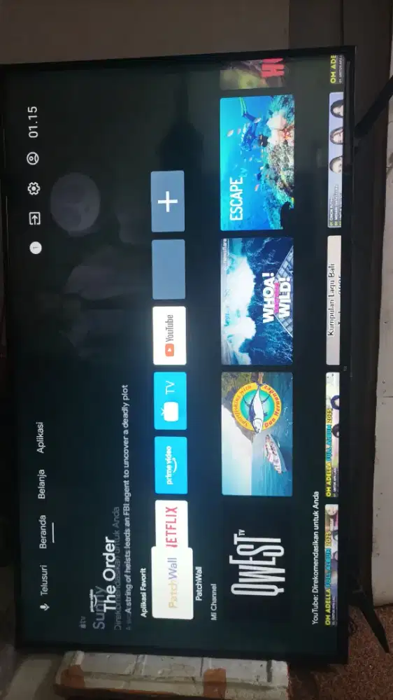 Mi tv 55In android tv bekas