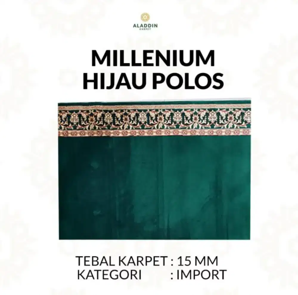 Type karpet milenium hijau polos