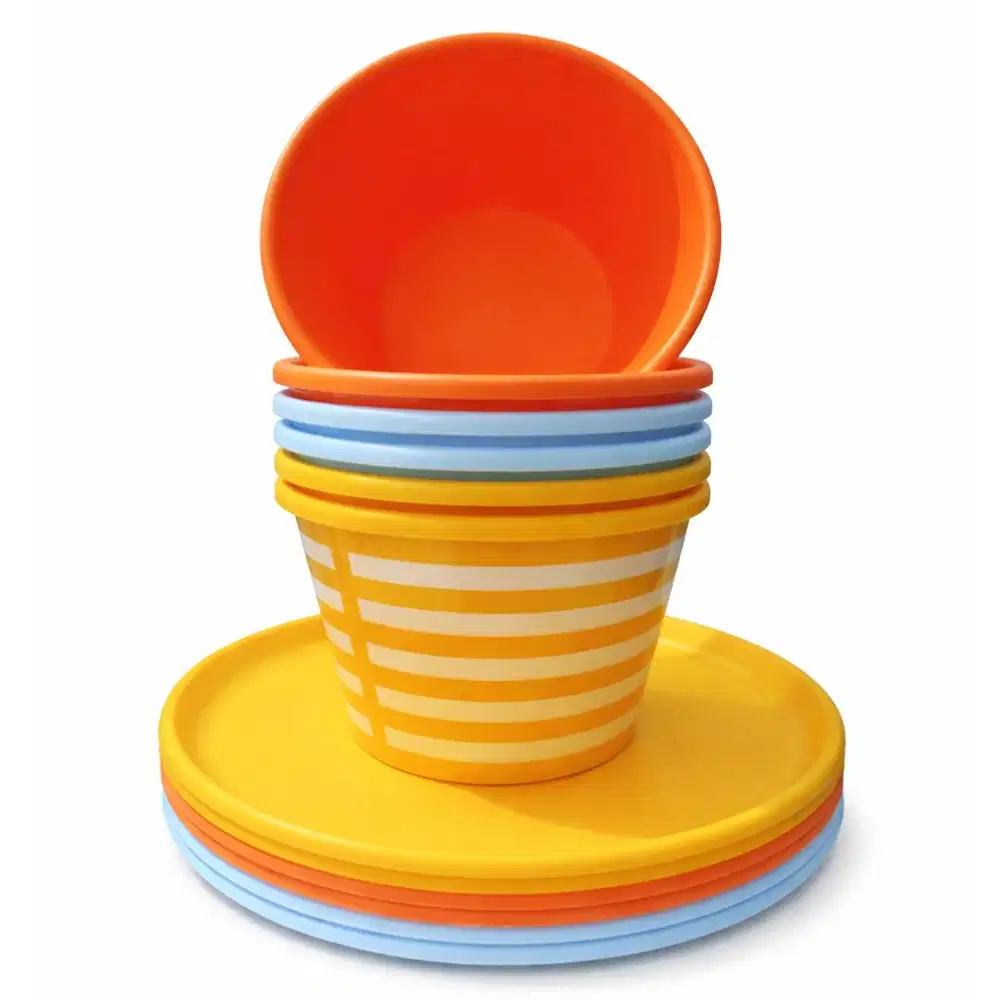 [PII-149] BARU Set Piring & Mangkok Ikea Warna/i 1 Lusin