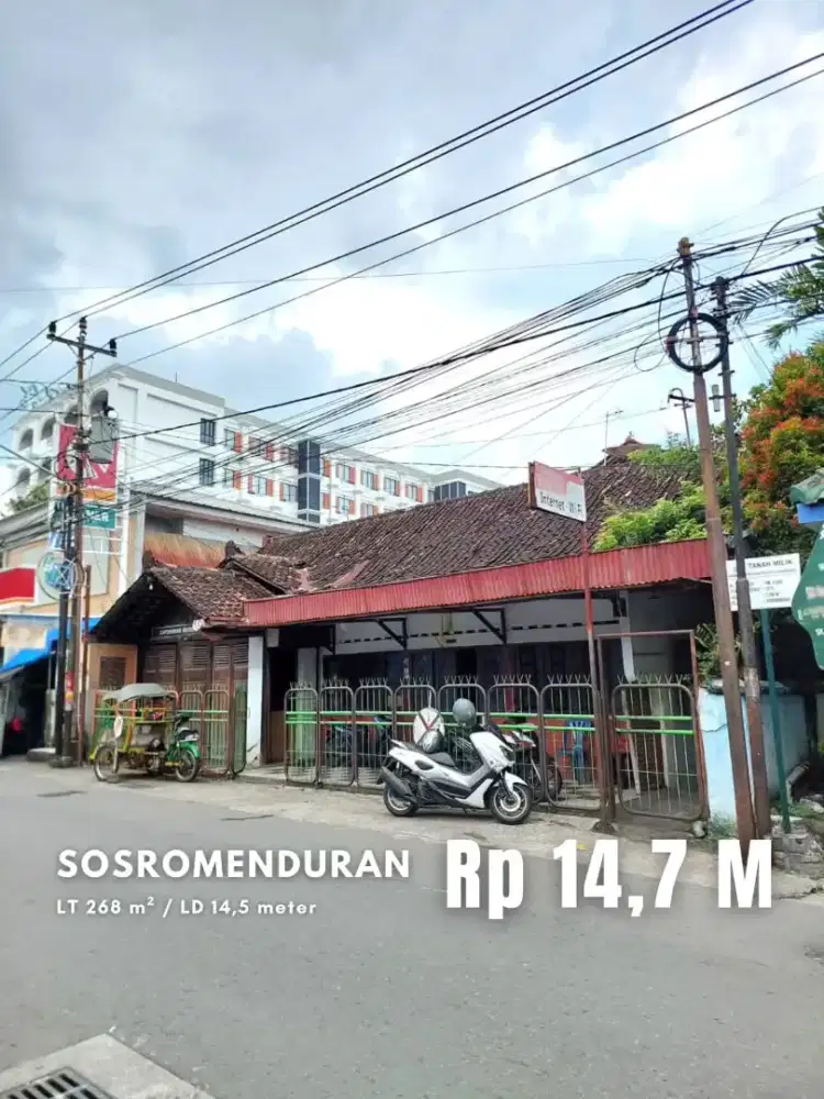 Dijual Tanah Bonus Bangunan Hanya 300 meter dari Jalan Malioboro