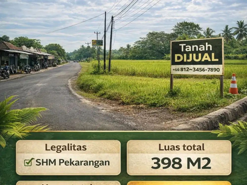 Tanah Pekarangan Jl. Palagan km 11, Lingkungan Perumahan & Pemukiman, udara sejuk asri lingkungan Nasionalis