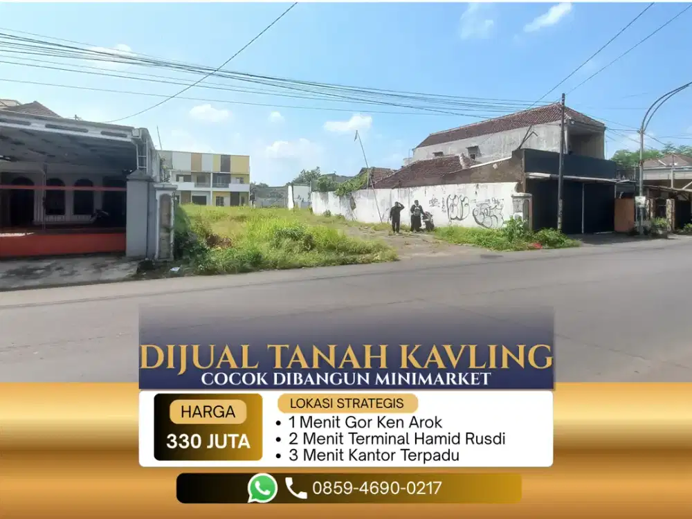 Cocok Bangun Minimarket Jual Kavling 5 Menit GOR Ken Arok Malang SHM
