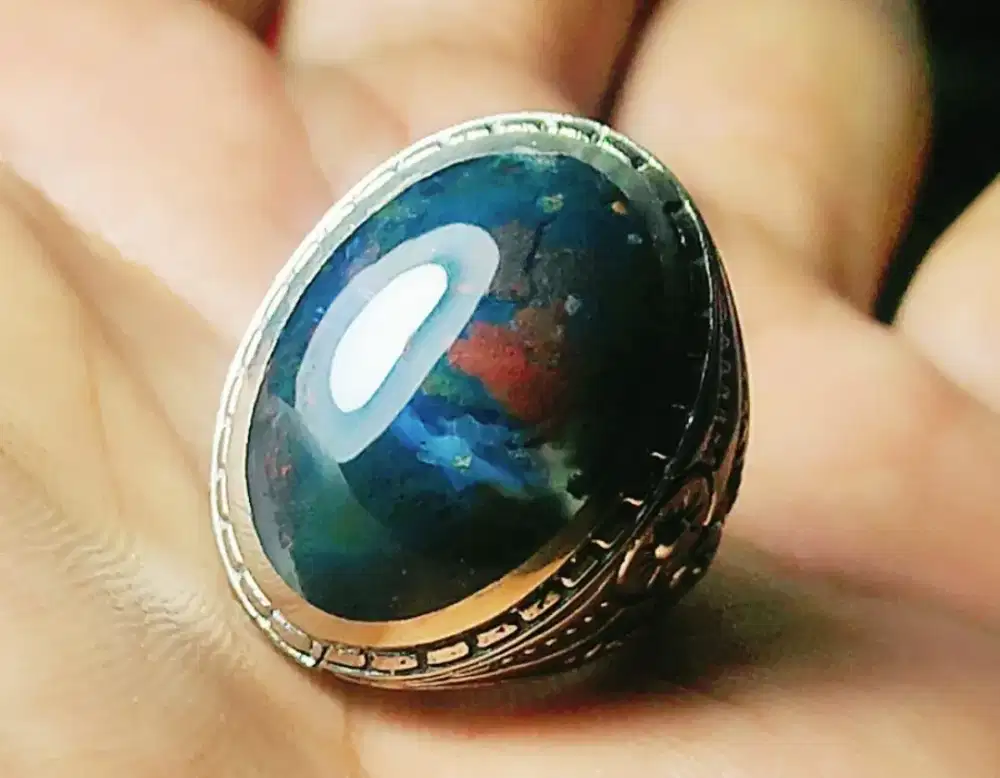 Batu akik lumut keristall super tembus ideal kantoran