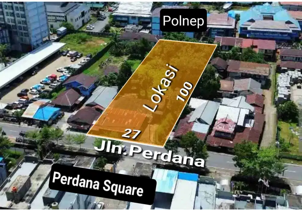 Tanah Pinggir jalan Perdana 27x100