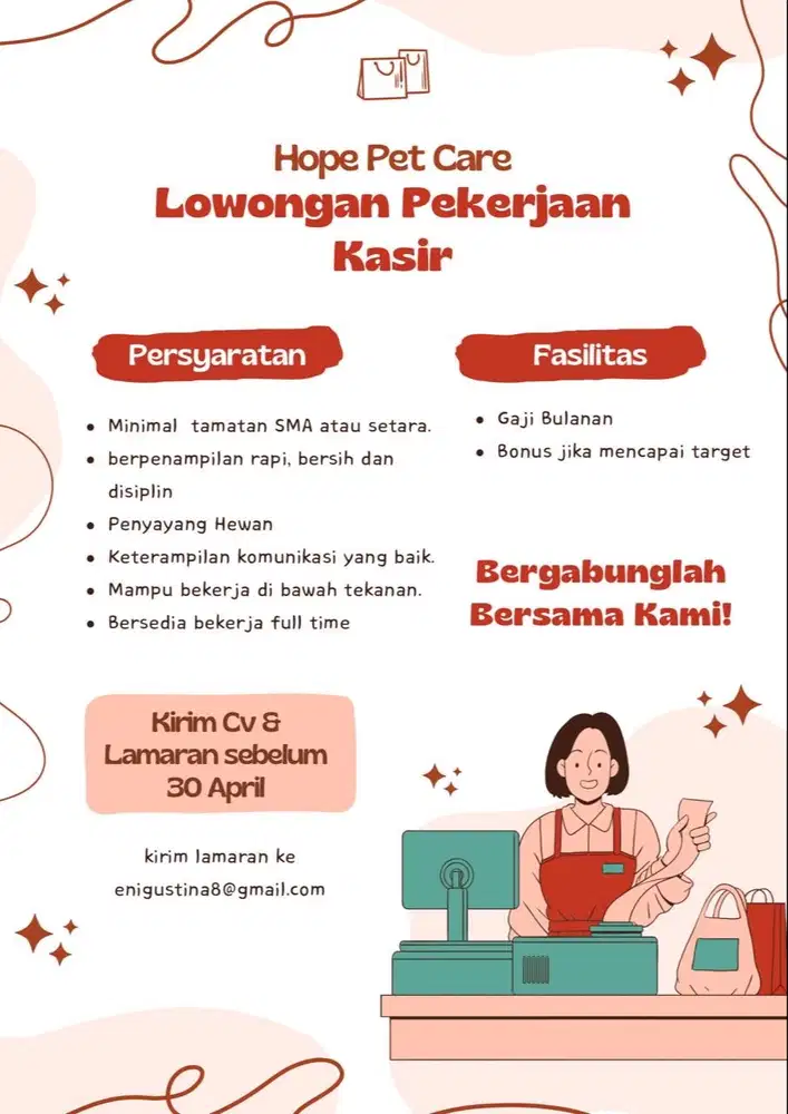 Dibutuhkan segera kasir