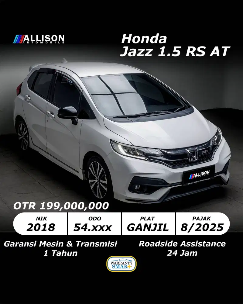 [ISTIMEWA VERYLOW KM!!!] Honda Jazz 1.5 RS AT 2018 NoPol Ganjil