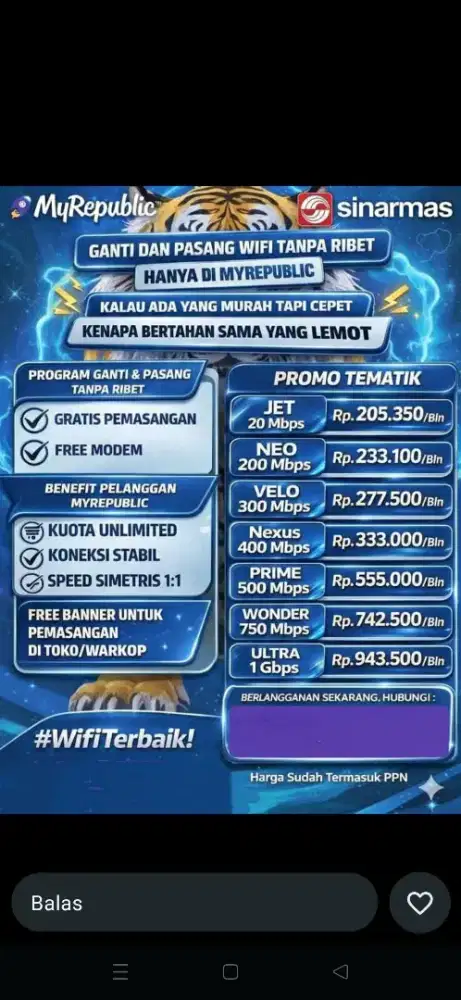 Cikupa Pemasangan baru internet myrepublic