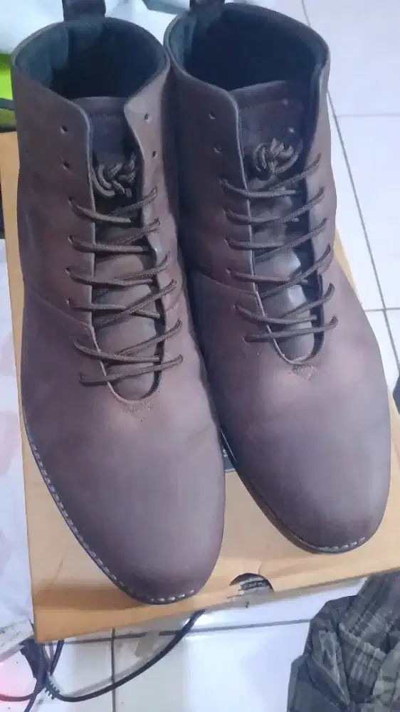 sepatu boot pria kulit asli