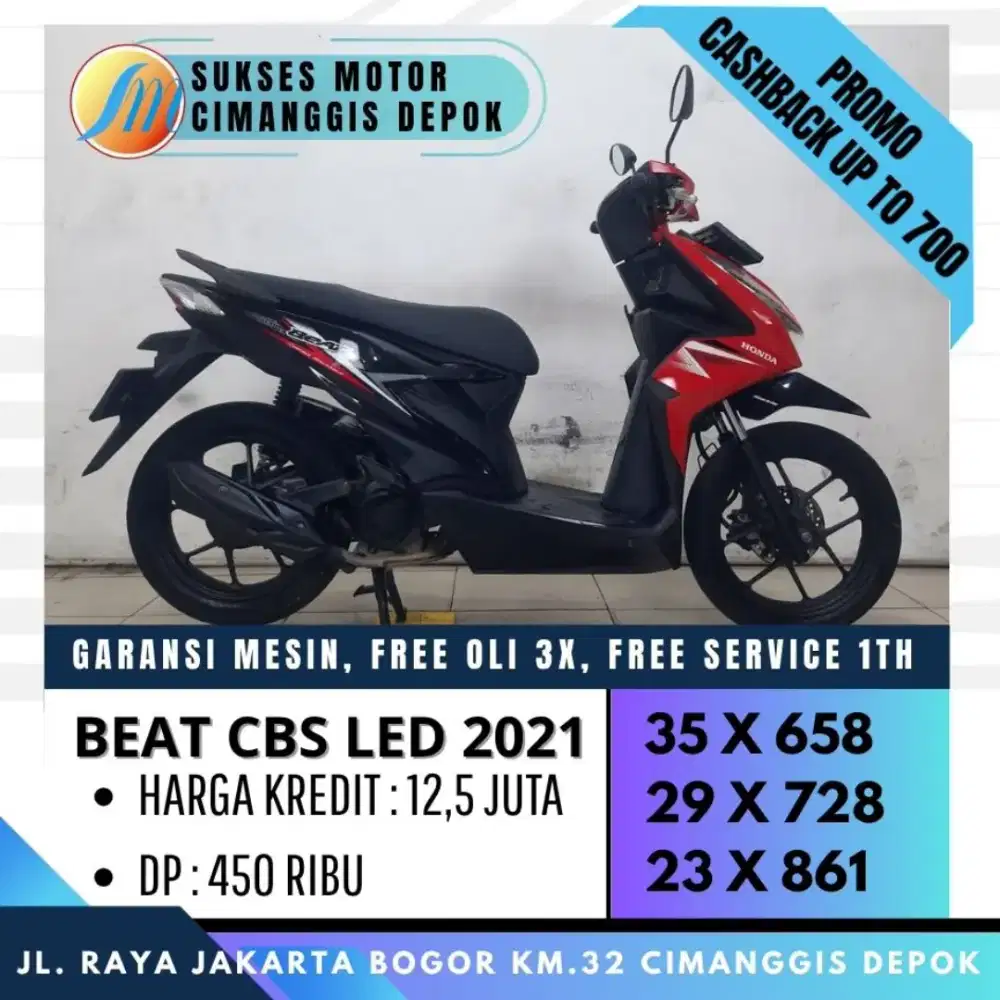 HONDA BEAT CBS 2021 TERMURAH PROMO DP 450 [SUKSES MOTOR]