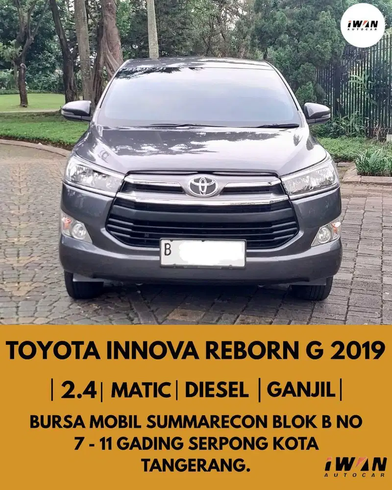 TOYOTA INNOVA REBORN G 2.4 DIESEL AT 2019