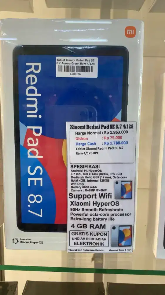 TABLET XIAOMI PAD SE 8.7 4/128 GB