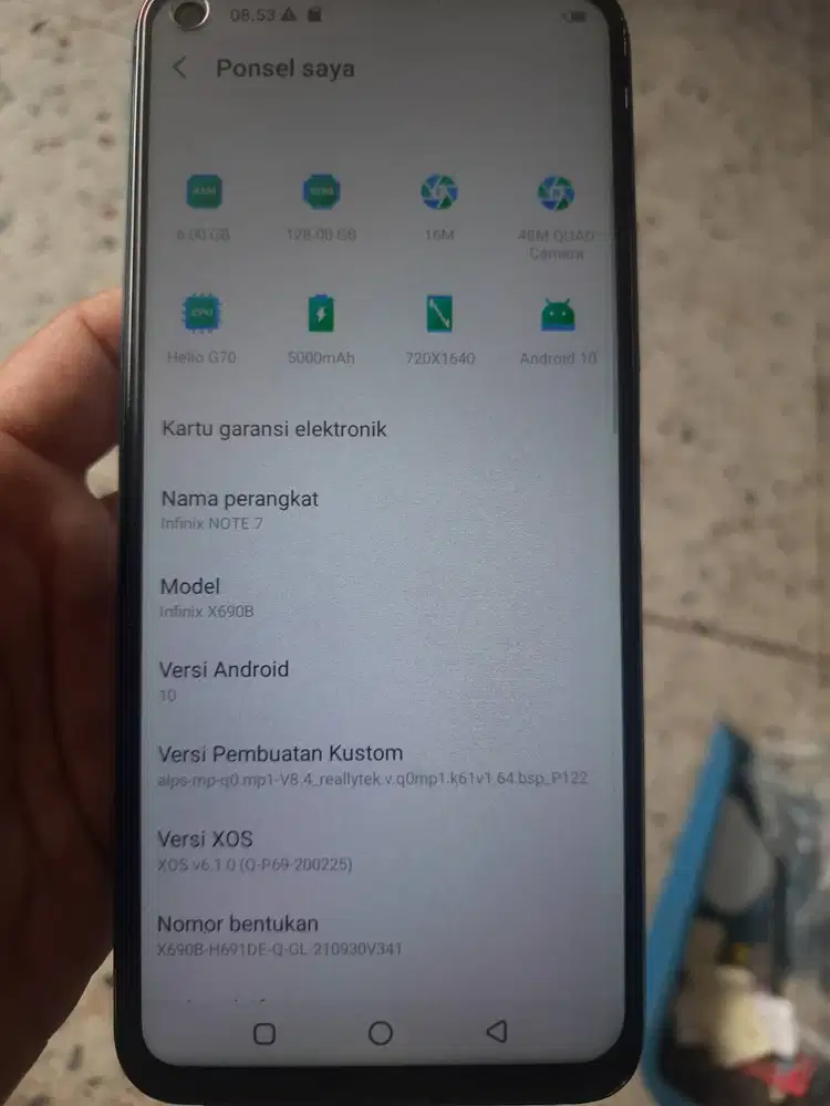 Infinik note 7 warna putih
