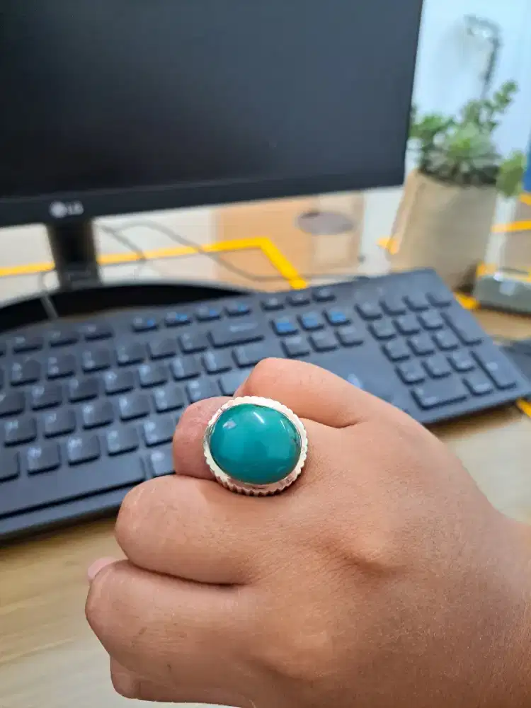 Cincin perak 925 bacan doko tembus safir sapphire cat eye ruby zamrud