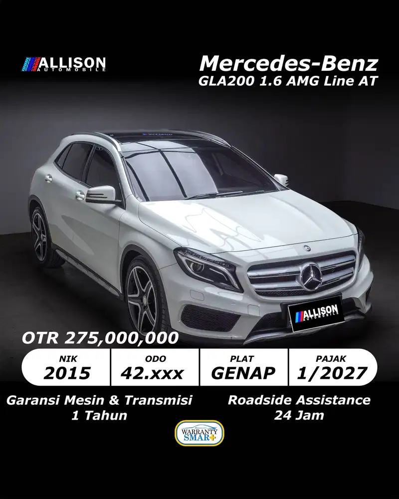 [VERYLOW KM!!!] Mercy GLA200 1.6 AMG Metik 2015 NoPol Genap