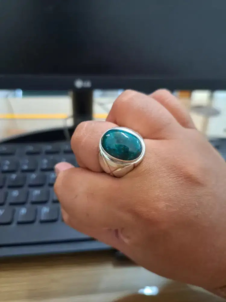 Cincin perak 925 bacan doko size kantoran safir ruby zamrud berlian