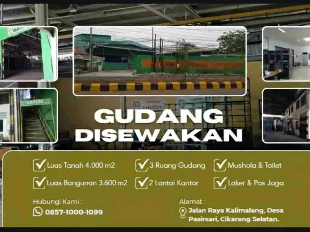 Dijual Gudang Jababeka Ijin Produksi Luas 4000m² / Sudah SHM
