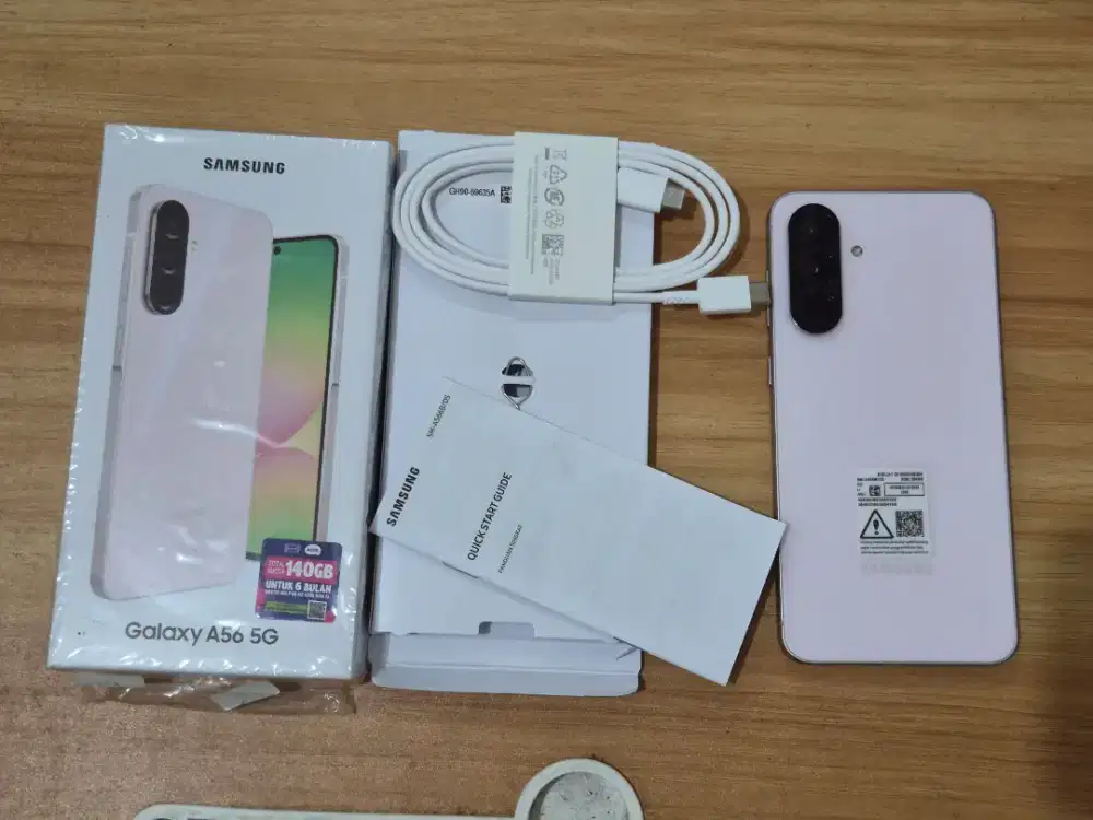 Samsung A56 8/256 warna pink + charger 45 watt ori