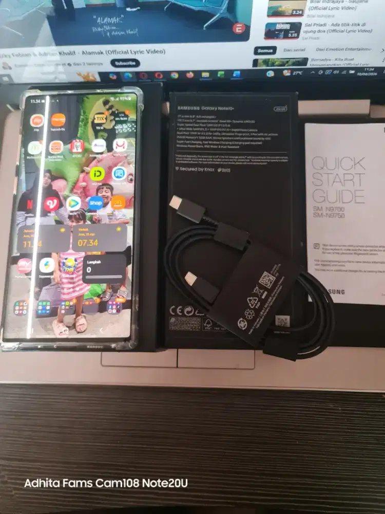 Samsung Note 10 Plus 5G  12+8/256 Minus Layak Pakai Sinyal Aman