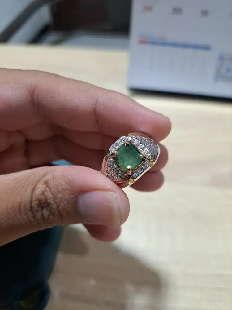 Cincin perak 925 silver zamrud emerald colombia ruby berlian srilanka