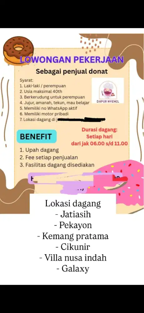 Lowongan penjual donat