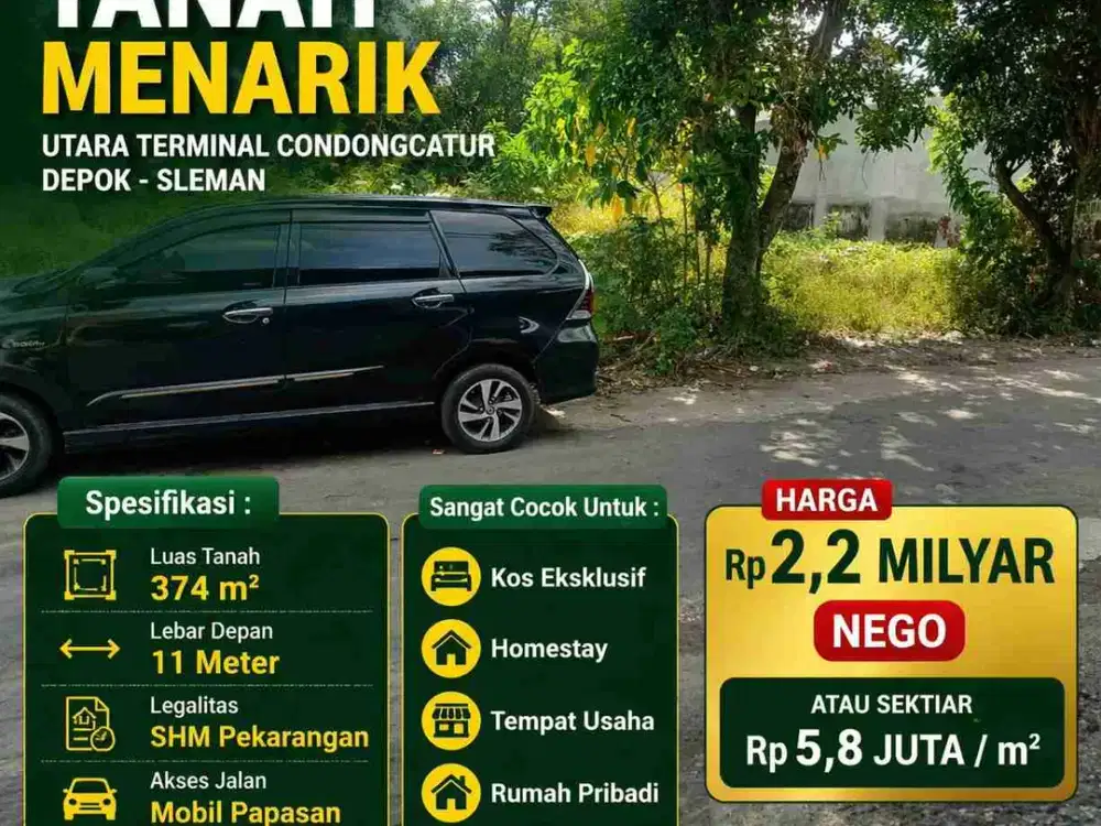Tanah Strategis Utara Terminal Condongcatur Sleman – Cocok Kost, Homestay & Usaha!
