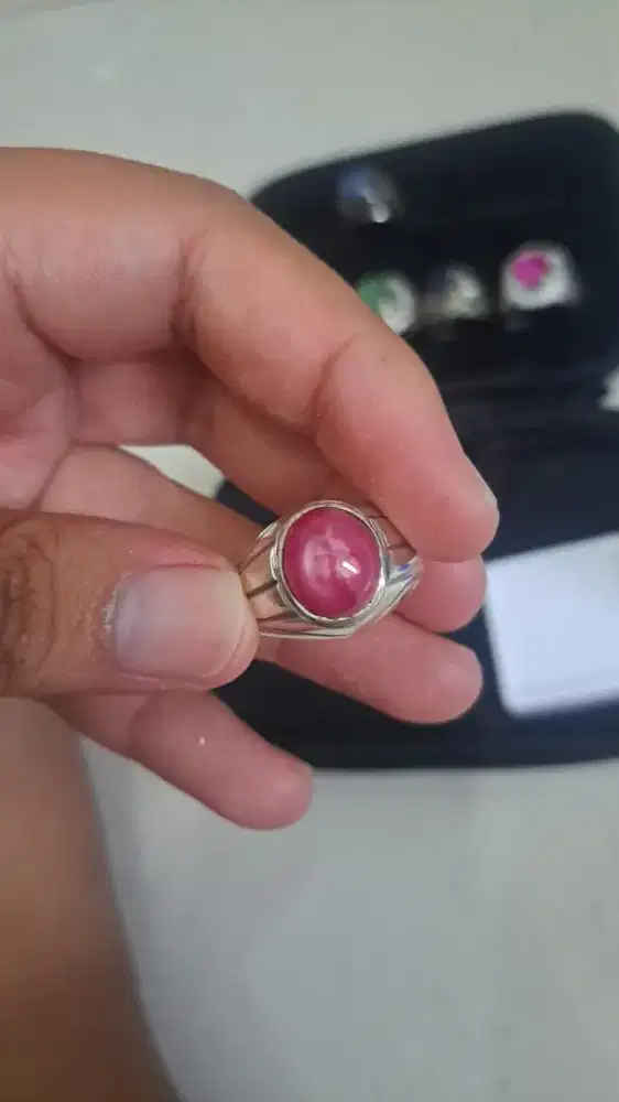 Cincin perak 925 ruby rubi emerald zamrud berlian safir sapphire cat