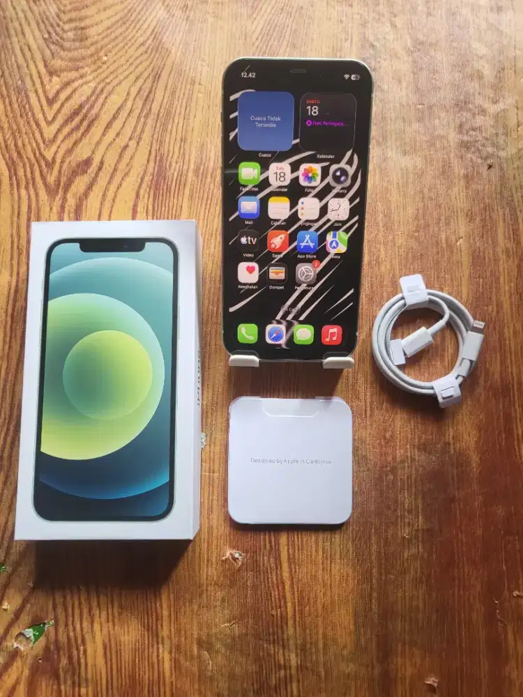 Iphone 12 128gb green inter fullset mulus all operator no minus