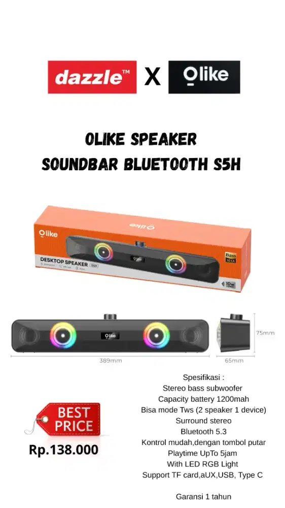 Speaker bluetooth sounbar Olike S5H