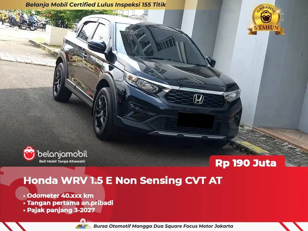 [ GARANSI 5TH ] Honda WR-V WRV WR V 1.5 E Non Sensing CVT AT 2023 2024