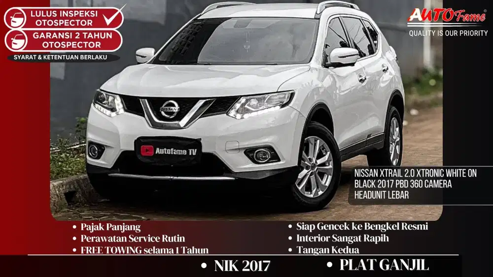 Nissan Xtrail 2.0 Xtronic White On Black 2017 PBD 360 Camera Headunit