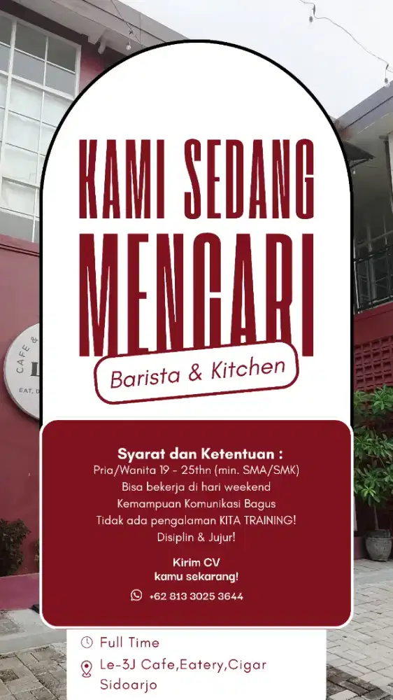 Dicari Barista & Kitchen Crew