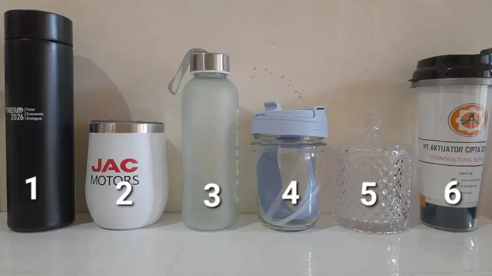 Tumble baru 5 pcs + 1 toples kaca baru