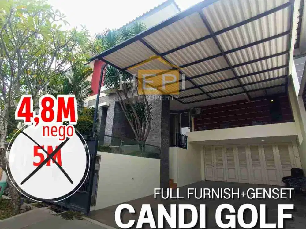 Rumah 2 Lantai Minimalis Modern Candi Golf Semarang Dijual Full Furnish View Eksotis