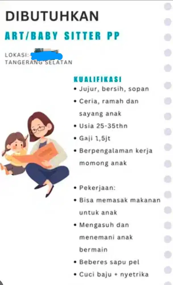 Lowongan kerja baby sister BSD