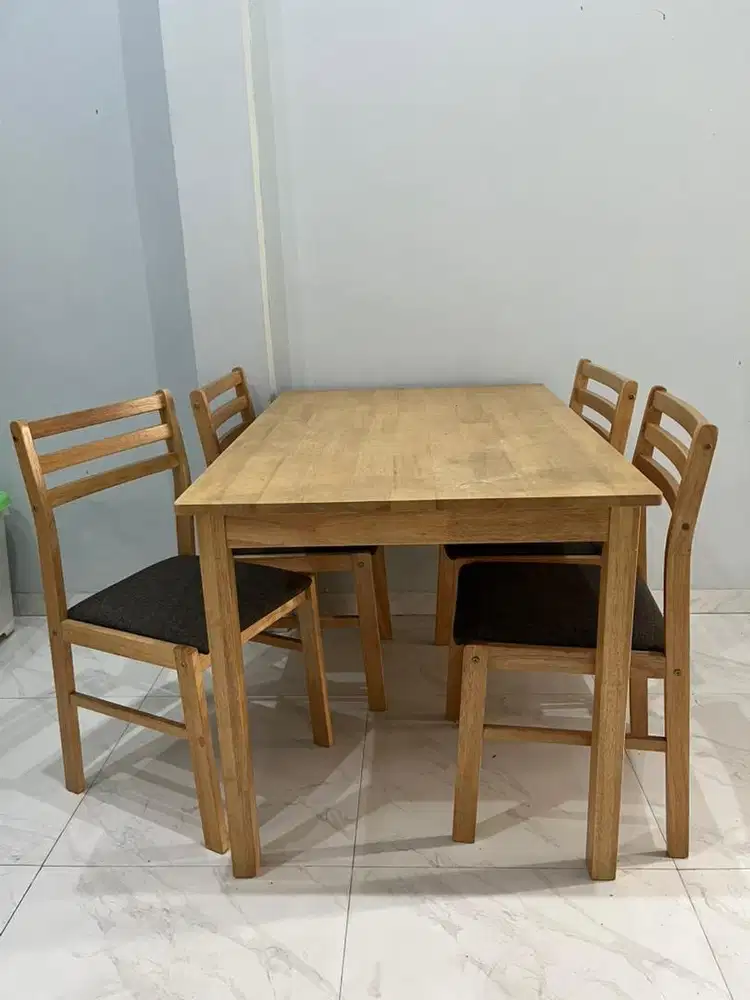 Informa Yericho Set Meja Makan 4 Kursi - Cokelat Muda