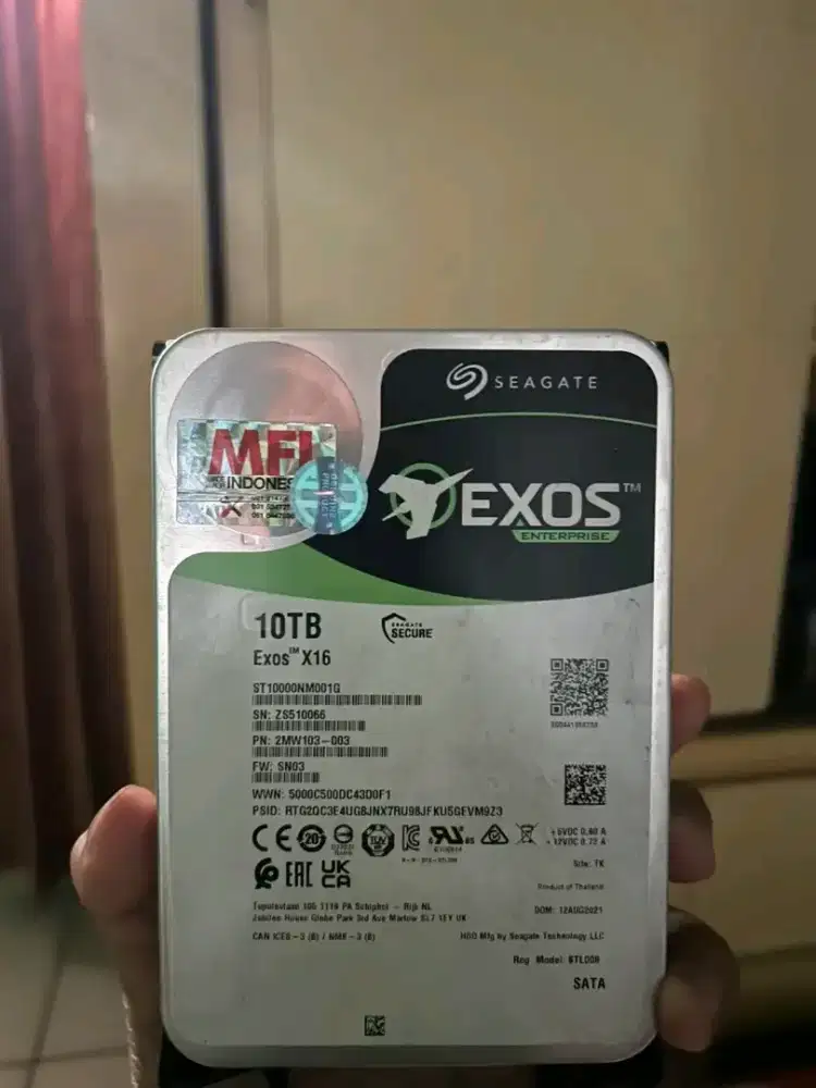 Hdd 10TB seagete Exos x16 garansi on nov 2026