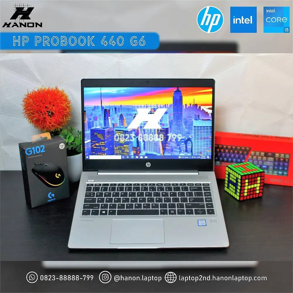 Laptop HP 440 G6 Core i5-8265u Ram 8GB SSD 256GB W11 Mulus Siap Pakai