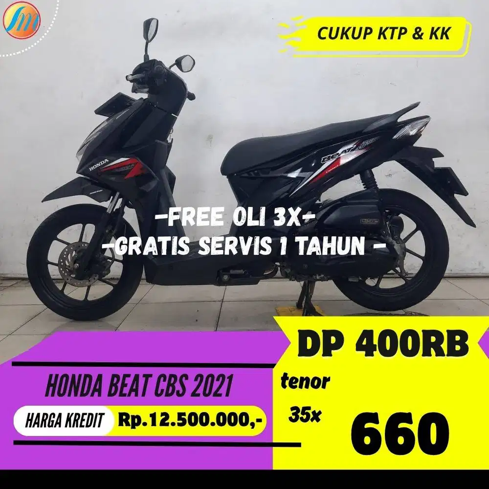 DP CUKUP 400RIBU HONDA BEAT CBS 2021 ANGSURAN SANGAT RENDAH BERGARANSI