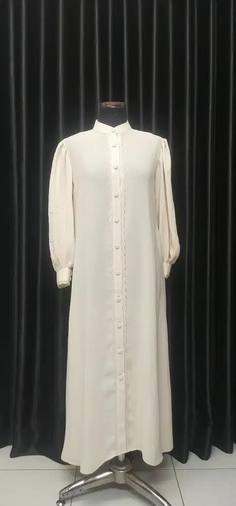Gamis aesthetic, gamis cream, gaun muslim, gamis premium