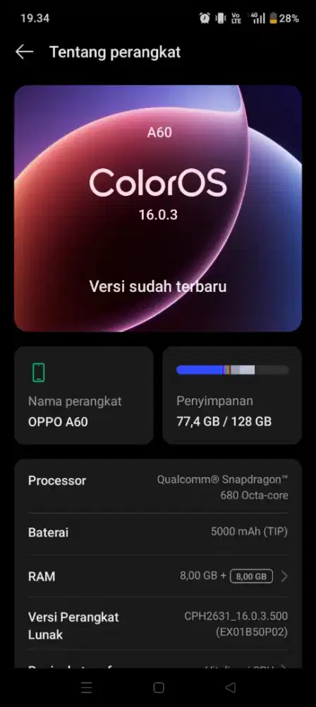 Hp android Oppo a60