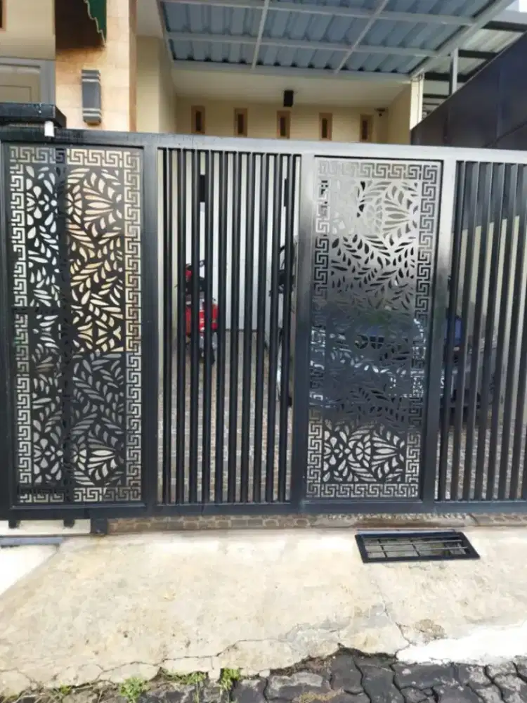 Pagar Cutting Laser Kombinasi Minimalis