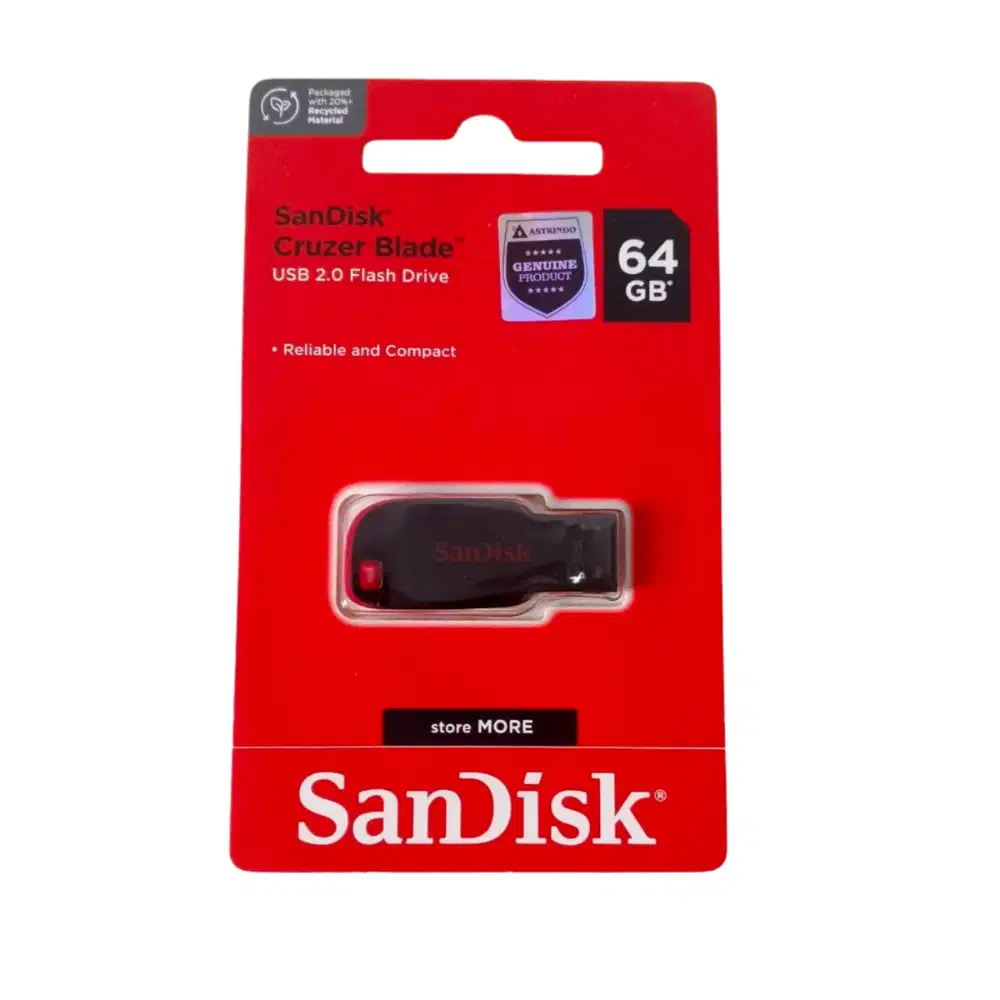 Flashdisk SanDisk Cruzer CZ50 64GB - Desain Kompak, Tahan Lama, Mudah