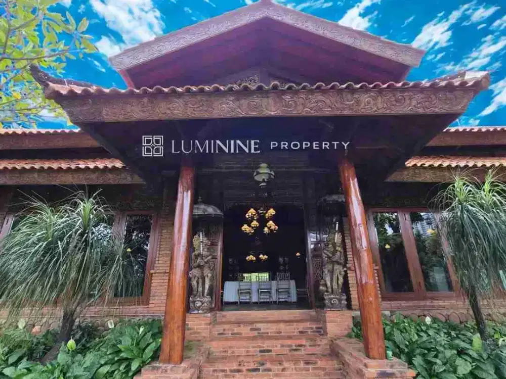 DIJUAL RUMAH CANTIK HALAMAN LUAS BERKONSEP JAWA & BALI CLASSIC, BISA DISEWAKAN SEBAGAI VENUE ACARA, DI CILANDAK TIMUR, JAKSEL