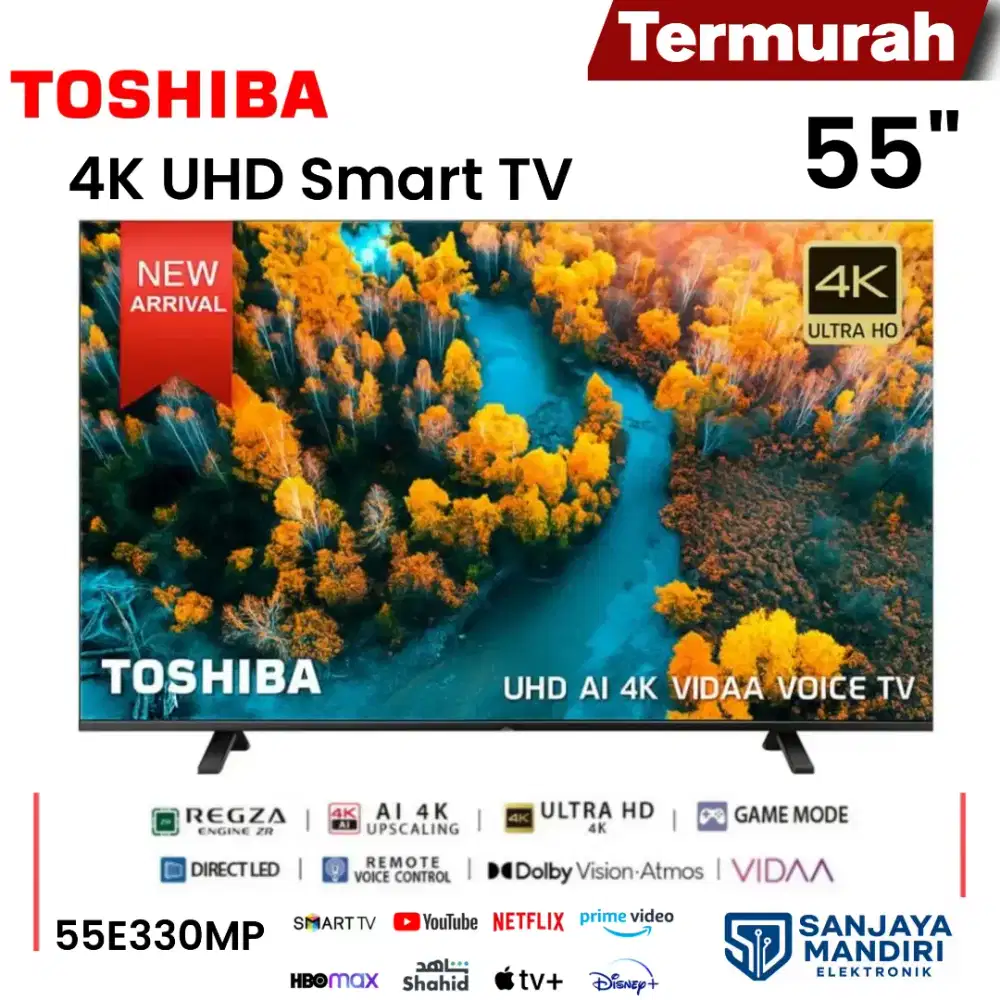 TOSHIBA 4K UHD Smart TV 55 Dolby Atmos 55E330MP HDR10 Neflix Youtube