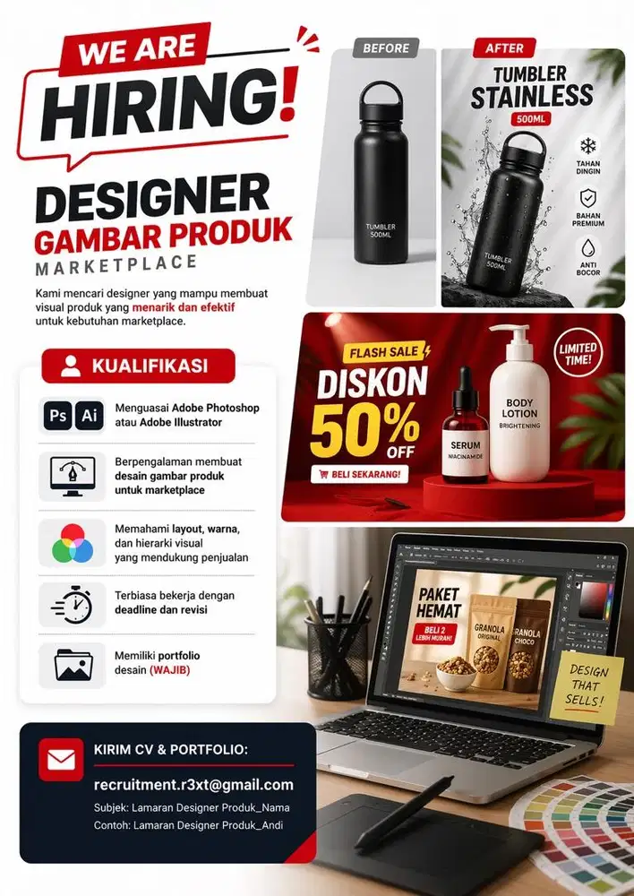 DESIGNER GAMBAR PRODUK (MARKETPLACE)