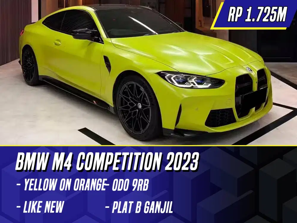 BMW M4 Competition 2023 NIK 2022 Yellow on Orange Kuning M4C C Comp