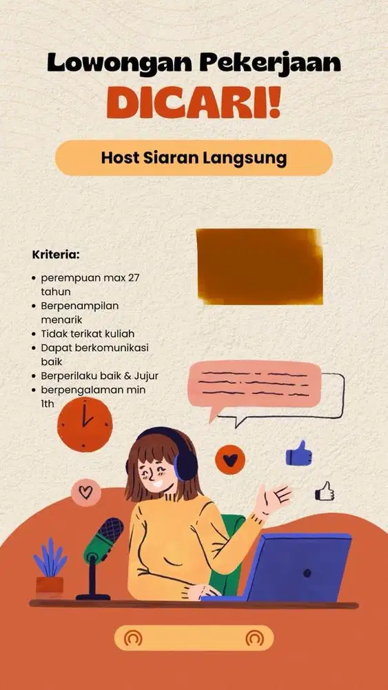 DI BUTUHKAN HOST LIVE STREAMING JUALAN DAN ADMIN ONLINE SHOP